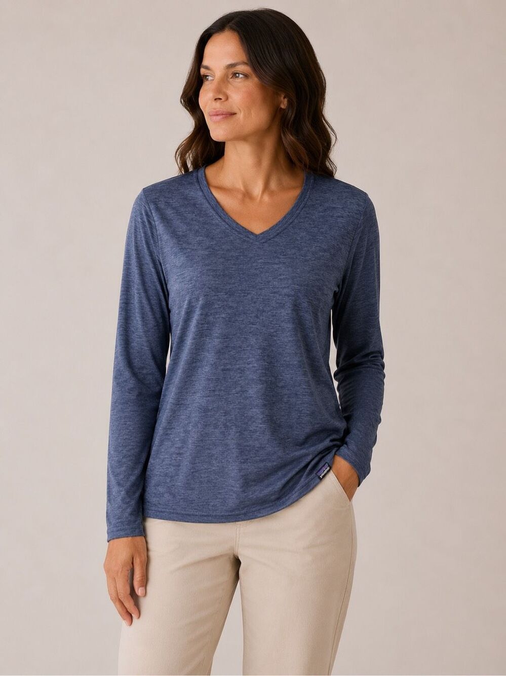 Patagonia Capilene Daily Baselayer Women’s Size Large Navy Blue Long Sleeve
